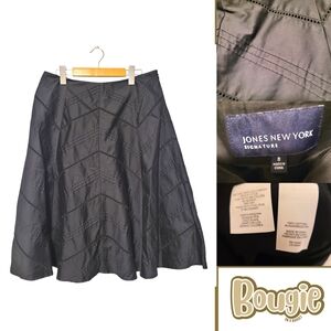 Jones New York Signature Black Lace Cutout Skirt Women’s 8 Cotton Midi